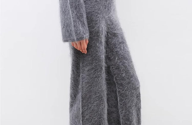 Ensemble pull col rond et pantalon en maille droite 100 % cachemire | Brossé à la main