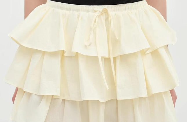 "Blueberry Cream" Pure Cotton Lace Cake Skirt | Anti-Exposure Design