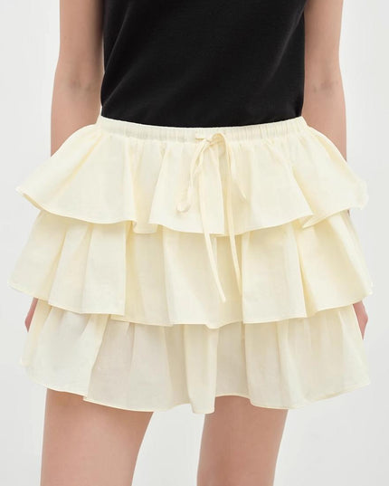 "Blueberry Cream" Pure Cotton Lace Cake Skirt | Anti-Exposure Design