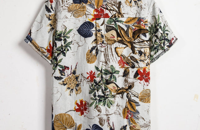 Slim shirt men contrast color printing shirt men