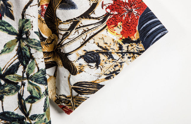 Slim shirt men contrast color printing shirt men