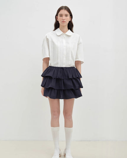 "Blueberry Cream" Pure Cotton Lace Cake Skirt | Anti-Exposure Design