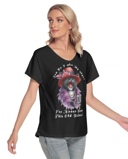 ActMyAge — Tee-shirt col V Femme à Message