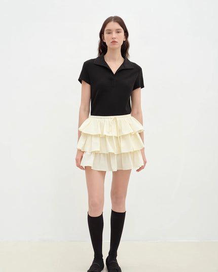 "Blueberry Cream" Pure Cotton Lace Cake Skirt | Anti-Exposure Design