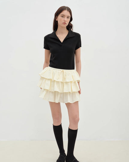 "Blueberry Cream" Pure Cotton Lace Cake Skirt | Anti-Exposure Design
