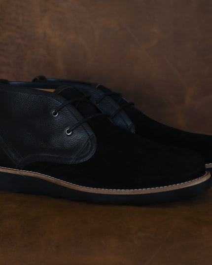 La botte Nolan Desert | Botte homme en cuir noir et daim