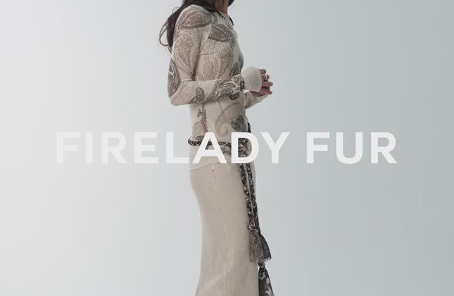 Cashew Flower Long-Sleeve Top & Skirt Set