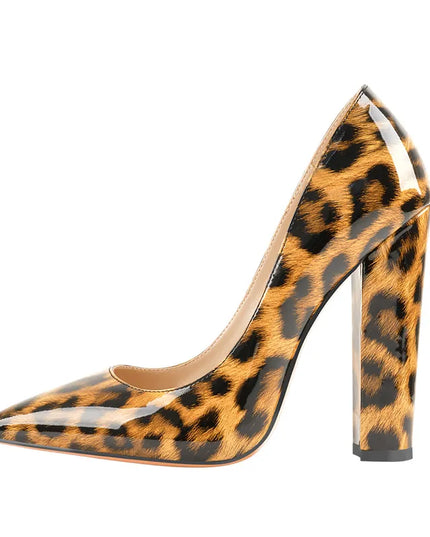 Pointed Toe Block Heel Pumps