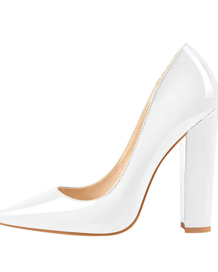 Pointed Toe Block Heel Pumps