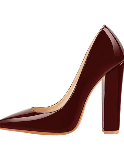 Pointed Toe Block Heel Pumps