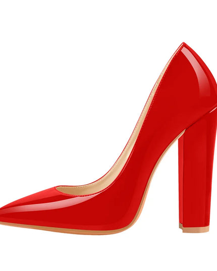 Pointed Toe Block Heel Pumps