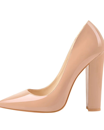 Pointed Toe Block Heel Pumps
