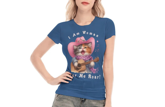 I Am Woman — Cat-Themed Mesh Top