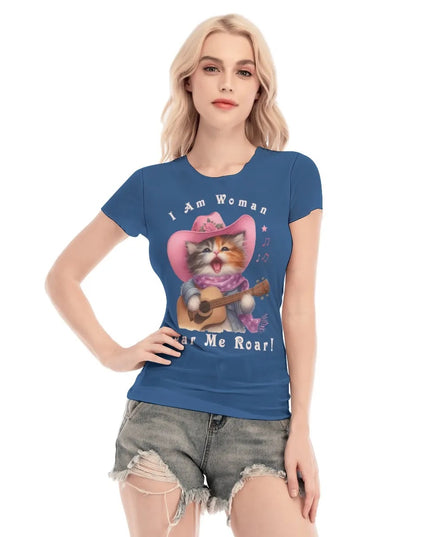 I Am Woman — Cat-Themed Mesh Top
