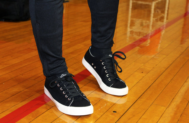 Retro Black & White Canvas Sneakers | Unisex Cushioned Insole