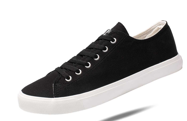Retro Black & White Canvas Sneakers | Unisex Cushioned Insole