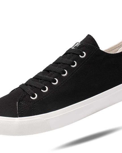 Baskets Rétro Toile Noir & Blanc | Semelle intérieure rembourrée unisexe