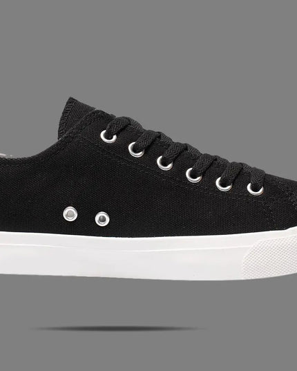 Baskets Rétro Toile Noir & Blanc | Semelle intérieure rembourrée unisexe