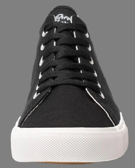 Baskets Rétro Toile Noir & Blanc | Semelle intérieure rembourrée unisexe