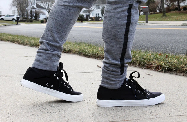 Retro Black & White Canvas Sneakers | Unisex Cushioned Insole