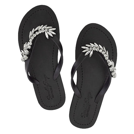 Nomad Rhinestone Crystal Flat Sandal | Handmade Embroidered Vintage Style