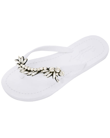 Nomad Rhinestone Crystal Flat Sandal | Handmade Embroidered Vintage Style