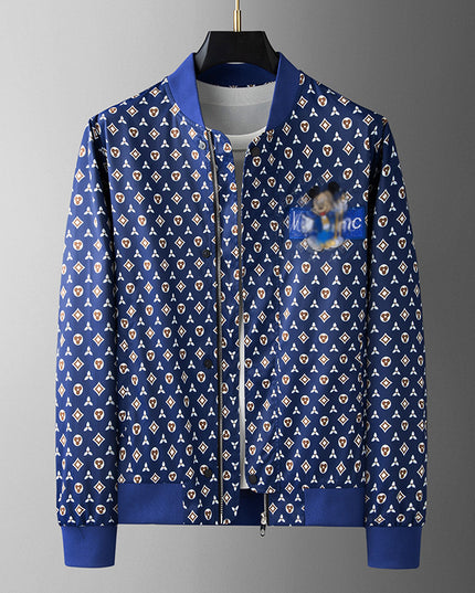 Men’s Casual Printed Fleece Jacket – Long Sleeve Autumn Style