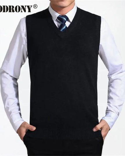 COODRONY 2020 New Arrival Solid Color Sweater Vest Men Cashmere Sweaters Wool