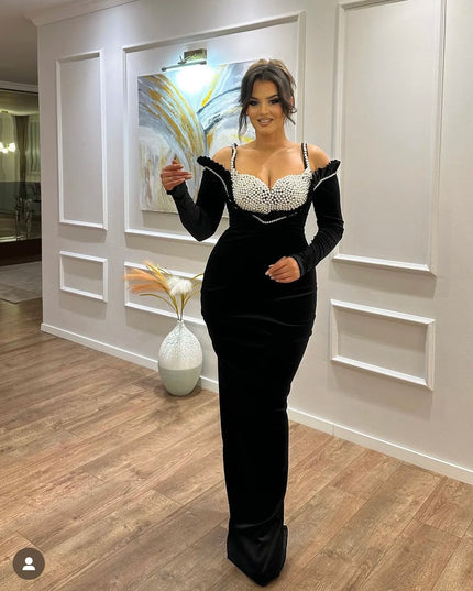 High Quality Beading Women Celebrity Long Maxi Party Night