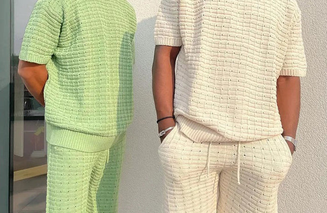 Men Sweat Suit Set Summer Clothing Men 2 Piece Short Sleeve T Shirt and Shorts