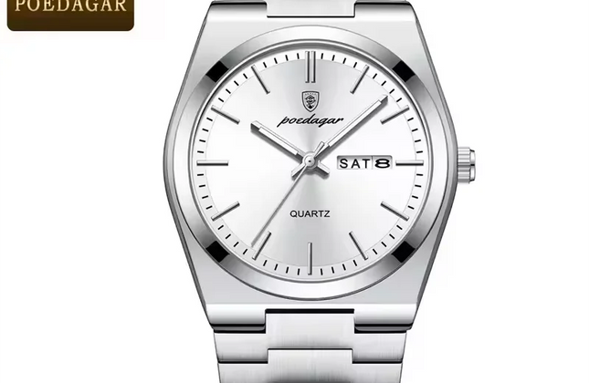 Men's 40mm Quartz Watch with Luminous Hands & Calendar