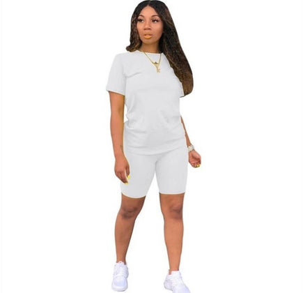 Custom Outfits Women T Shirt and Short Sets Summer 2 Two Piece Short