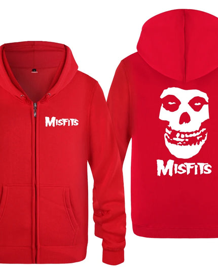 The MISFITS Punk Rock Music Hoodie Sweatshirts Men Fashion Mens Zipper