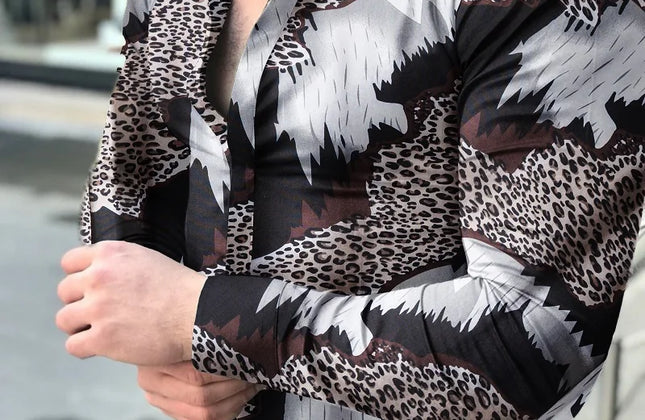 Men Hawaiian Long Sleeve Shirt - Constantin & Crys