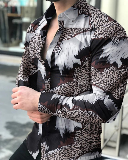 Men Hawaiian Long Sleeve Shirt - Constantin & Crys