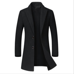Factory Wholesale 2024 Men Wool Trench Coat Slim Overcoat Warm Winter Long Men's