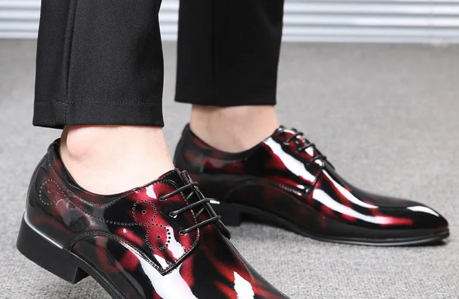 Patent Leather Oxford Shoes for Men Dress Shoes Men Formal Shoes Pointed