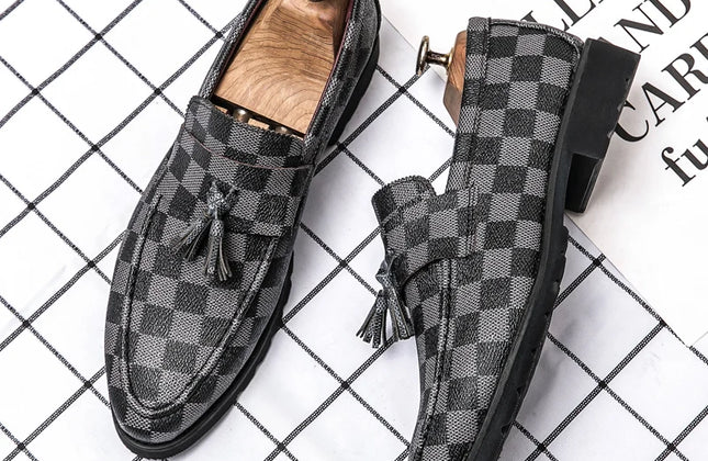 Men Business Casual Pu Leather Loafers for Man Slip on Formal Office Official