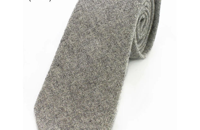 KAMBERFT Solid Color Cashmere Wool Necktie and Pocket Square Tie Clip Sets