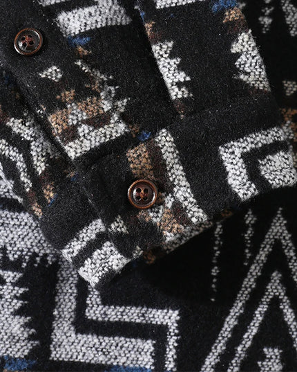 Mens Long Sleeve Custom Labels Wool Warm Coating Camouflage Fashion Casual
