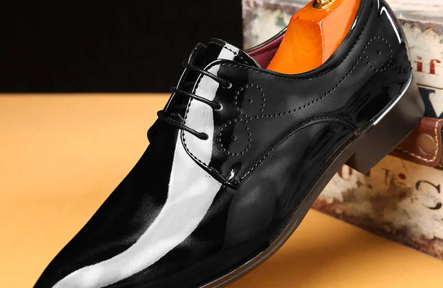 Patent Leather Oxford Shoes for Men Dress Shoes Men Formal Shoes Pointed