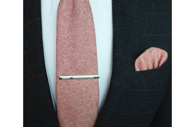 KAMBERFT Solid Color Cashmere Wool Necktie and Pocket Square Tie Clip Sets