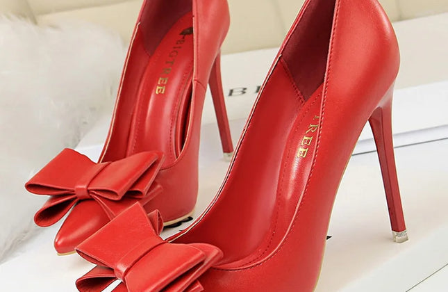 BIGTREE Shoes Bow-Knot Pumps Women High Heels 2025 Fashion Women Heels Lady