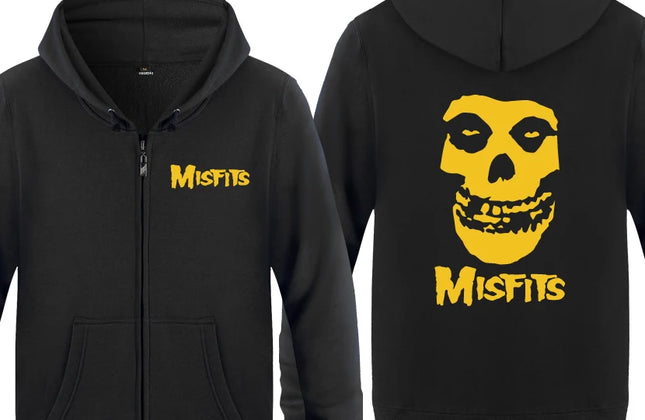The MISFITS Punk Rock Music Hoodie Sweatshirts Men Fashion Mens Zipper