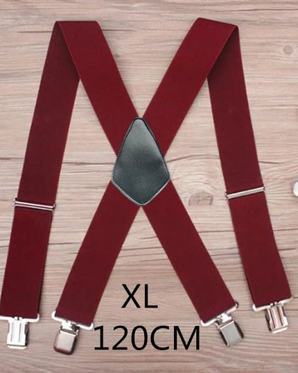 Plus Size 50mm Wide Men Suspenders High Elastic Adjustable
