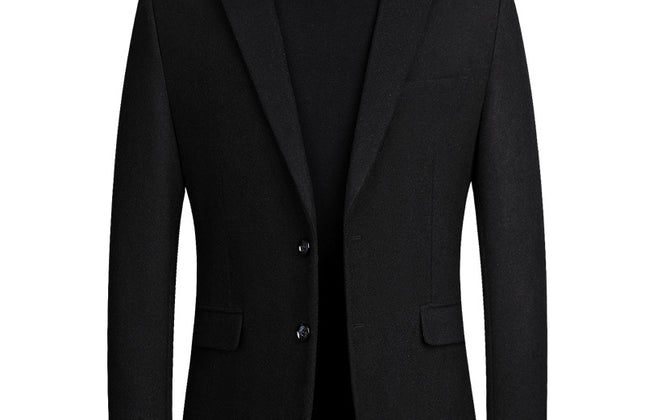Thicken Men's Suit Jacket One Button Slim Fit Sport Coat Woolen Jacket