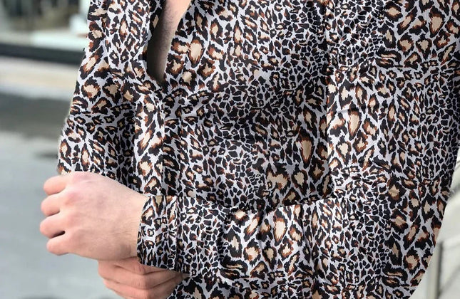 Men Hawaiian Long Sleeve Shirt - Constantin & Crys