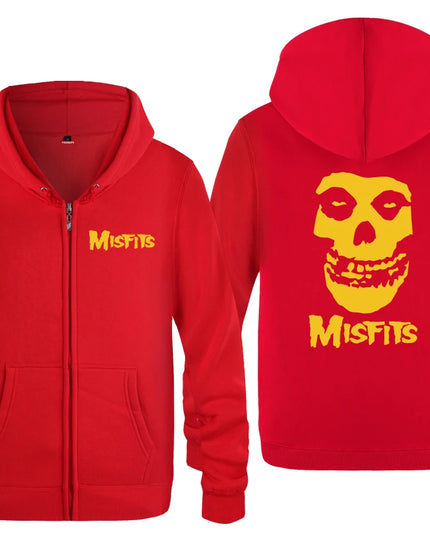 The MISFITS Punk Rock Music Hoodie Sweatshirts Men Fashion Mens Zipper