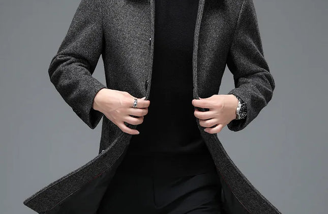 High Quality Mens Winter Jackets and Coats Business Casual Woolen Jackets