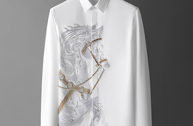 Party Silk Slim Office Men Tee Dress Shirts Casual Wash and Wear Shirts Clothes